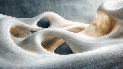 Poster - Abstract White Sculpted Form