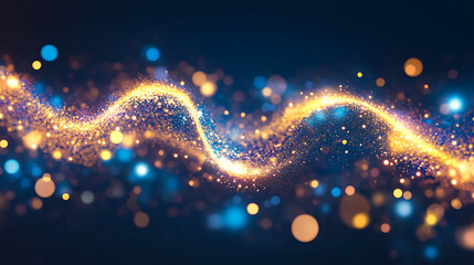 Poster - A vibrant, flowing wave of shimmering lights and sparkles against a dark background, creating a magical, ethereal effect