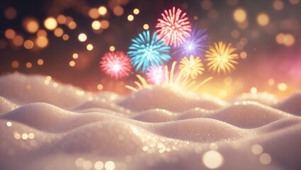 Poster - abstract glitter backdrop featuring fireworks. holiday theme