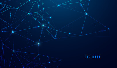 Poster - abstract space polygonal illustration. big data code representation. graphic concept for your design