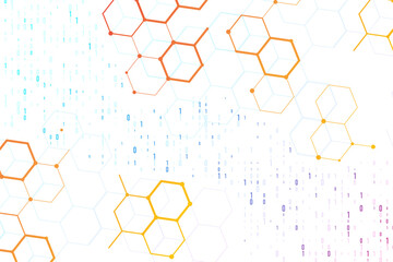 Poster - abstract space polygonal illustration. big data code representation. graphic concept for your design