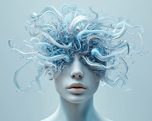 Poster - post-singularity ai, ethereal energy form, quantum intelligence, luminous neural pathways, shifting 