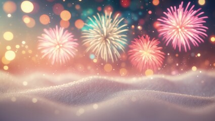Poster - abstract glitter backdrop featuring fireworks. holiday concept