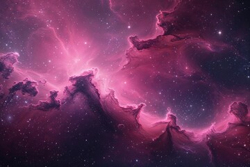 Wall Mural - abstract smooth unique pink nebula galaxy background with starry cosmic energy