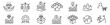 © yukipon00 - Business value icons set vector illustration. Core value editable line icon set.