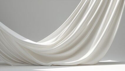 Poster - Draped white fabric exhibiting subtle, flowing elegance.