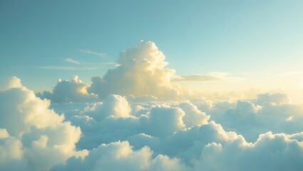 Poster - Blue sky with white clouds and clear abstract. Beautiful sunlight with colorful cloudscape. Backdrop for wallpaper background.