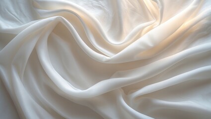 Poster - Textured background of white fabric.