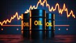© Cyber Shutter - Oil Barrels with declining price chart, Prices Decreasing.