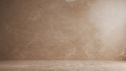 Poster - Modern Brown limestone texture background illuminated by white light on a polished empty wall surface. Luxury Brown concrete stone tabletop desk view concept featuring grunge seamless, Rustic marbl...