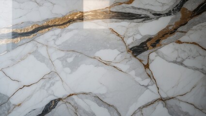Poster - White marble pattern featuring brown streaks.