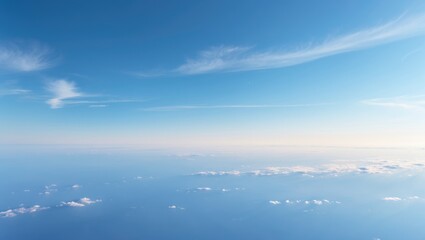 Poster - Clear blue sky and clouds featuring copy space.