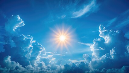 Poster - blue sky with clouds. nature backdrop