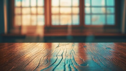 Poster - blurred window backdrop with table