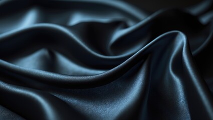 Aufkleber - Blurred black silk fabric. Iridescent and shimmering like a star in the night sky, it possesses a taffeta-like structure but a smooth texture that produces a subtle luster.