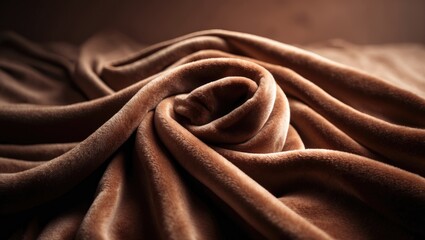 Aufkleber - Brown blanket texture, decorative textile backdrop, plush material.