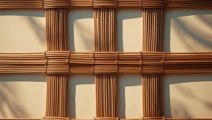 Aufkleber - Brown woven rattan wall design and seamless backdrop