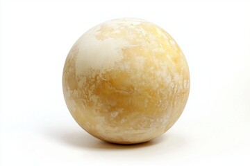 Aufkleber - Sphere with Creamy Texture Casting Subtle Shadow on Crisp White Background Under Faint Lighting