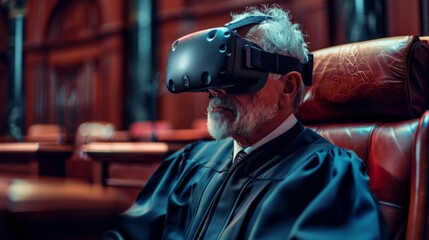 Poster - Immersive virtual reality trial experience in a futuristic courtroom setting