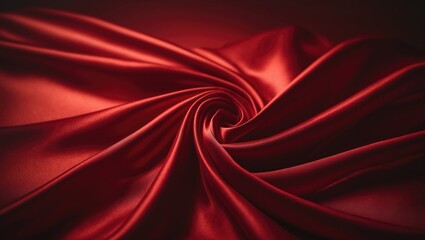 Poster - Texture of crimson silk fabric as backdrop