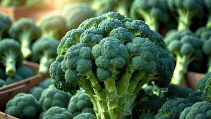 Poster - Fresh broccoli harvested from the farm