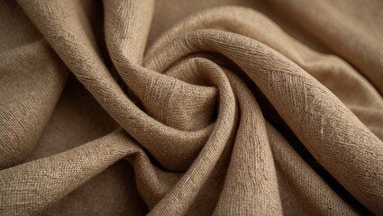 Poster - Brown cotton fabric texture backdrop, seamless design of natural textile.