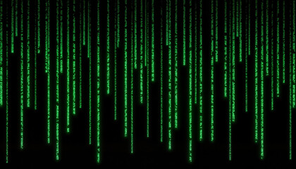 Matrix-style green code on black background