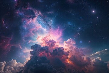 Wall Mural - stunning cosmic nebula display in a starry night sky