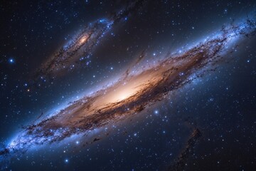 Wall Mural - majestic cosmic nebula and galaxy amidst a starry sky background