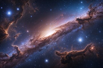 Wall Mural - stunning galaxy backdrop featuring nebulae cosmic elements and bright shining stars in the universe