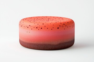 Poster - Round gradient stool with vibrant color spots against a clean white backdrop in studio shot
