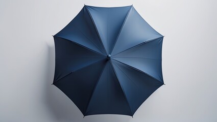 Wall Mural - blue umbrella icon close-up isolated on white background. design template of opened parasol for bran
