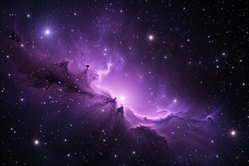 Wall Mural - vibrant violet nebula dazzling with stars in the infinite black universe