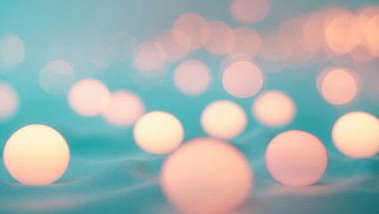 Poster - Soft focus light orbs in pastel shades featuring a gentle bokeh effect, perfect for tranquil backgrounds, serene environments, soothing wallpapers, or subtle cover images.