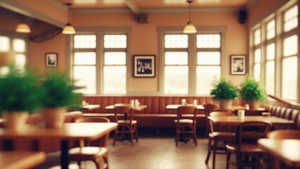 Poster - Blurred diner. Defocused image of coffee shop suitable for use as background for restaurant.