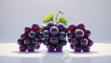 Aufkleber - Fresh grapes set against a white background.