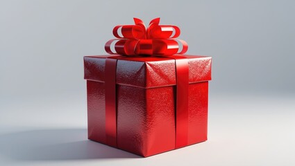 Poster - Gift Box in Red on a white background