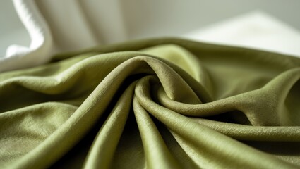 Poster - Close-up view of a textured fabric, highlighting its subtle color variations and weave. Perfect for textile or fashion projects.