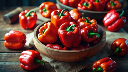Aufkleber - Bowl of red bell peppers