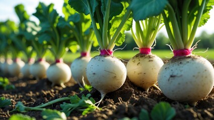 Poster - radishes in the farm field