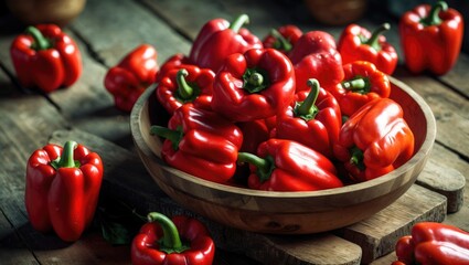 Aufkleber - Bowl of red bell peppers