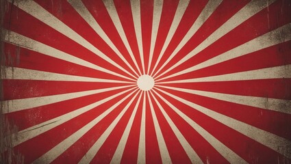 Poster - Grunge red background featuring a sunburst pattern.