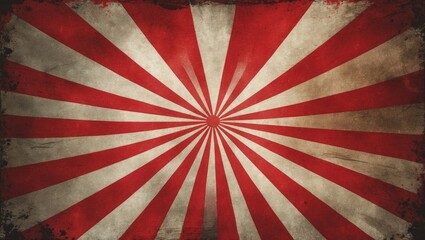 Poster - Red grunge backdrop featuring a sunburst design.