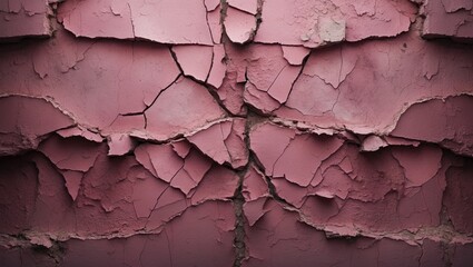 Poster - Textured view of a rust-colored wall showing cracks and flakes, offering a unique surface pattern perfect for creative backdrops or artistic design ideas.