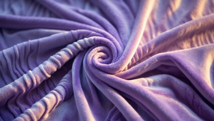 Poster - Blanket texture soft violet velvet backdrop with folds shining warmly.