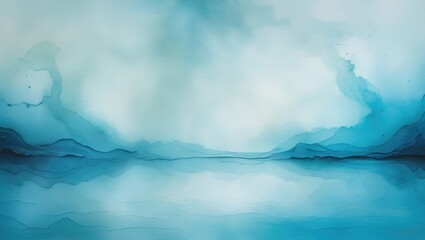 Poster - Blue light watercolor backdrop, paper texture.