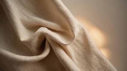 Poster - beige colored linen texture backdrop or raw grunge vintage abstract