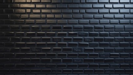 Poster - black brick tile wall or ceramic texture for subway backdrop