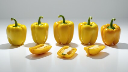 Poster - Collection of peppers on a white background, isolated.