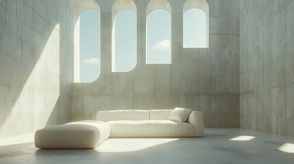 Poster - Modern Minimalist Interior Design with Sectional Sofa